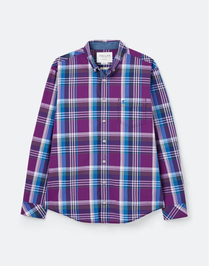 Joules Abbott Classic Purple Check Shirt-3
